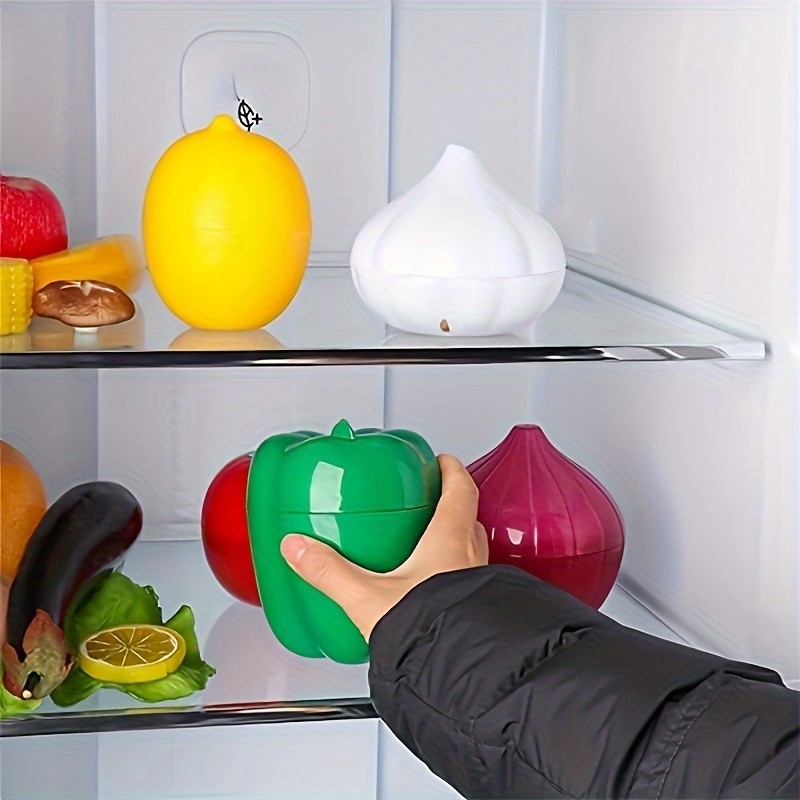 1pc/5pcs蔬菜保鮮盒 (洋蔥，番茄，檸檬，青椒) 水果容器密封盒套裝飯盒廚房冰箱儲存保鮮盒餐廳用品