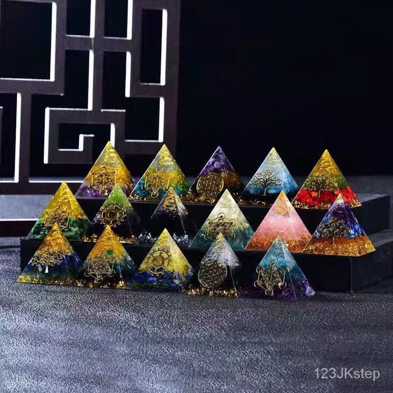 2024巨招財天然黃水晶吸 金金字塔家居辦公室擺件禮品