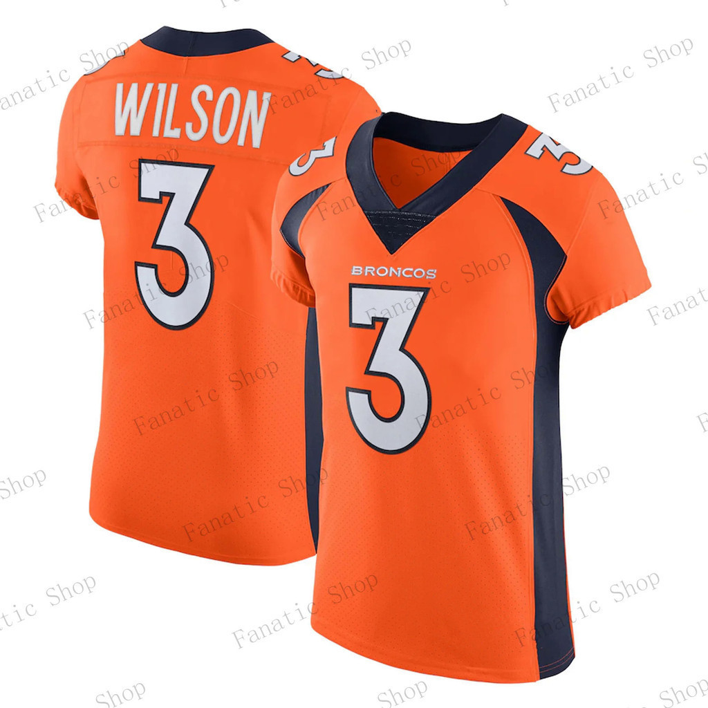 WILSON 2024 新品夏季拉塞爾威爾遜野馬隊蒸汽精英橄欖球球衣 #3 成人和兒童橄欖球球衣制服
