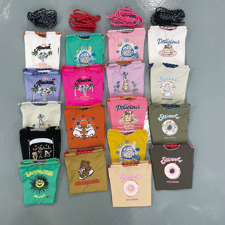 環保 購物袋 尼龍布 刺繡花 手提手機包 ball chain