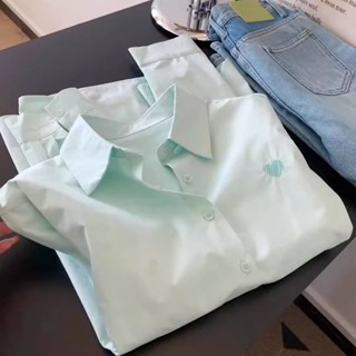 衣時尚 長袖襯衫 防曬衣 空調衫 薄外套 S-XL 新款小清新寬鬆疊穿打底襯衣設計感小眾超好看上衣-1430.