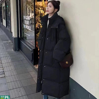 抗風防水長版羽絨外套女 長版羽絨服 通勤抗寒羽絨大衣 防潑水寒流麵包服 大碼外套 厚鋪棉外套 長版羽絨衣