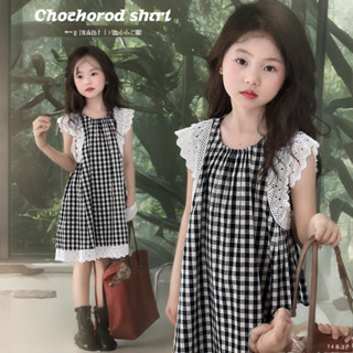新品熱賣！【HH】女童夏季夏裝洋裝新款格子兒童洋氣裙子寶寶薄款公主背心