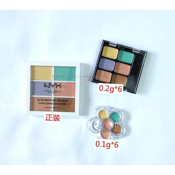 遮瑕膏 遮瑕盤 遮瑕 NYX六色6色遮瑕盤膏修容陰影盤小樣
