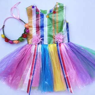 環保服裝兒童時裝秀幼兒園DIY材料手工製作衣服女童親子男童走秀 011