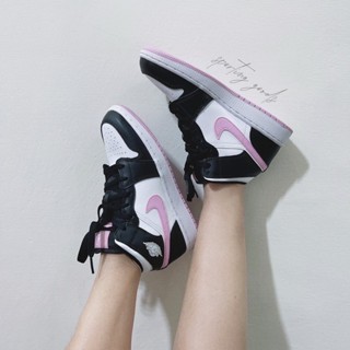 特價 Air Jordan 1 Mid GS 555112-103 黑白粉 粉熊貓 AJ1 籃球鞋