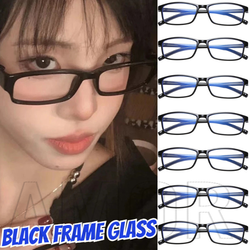 黑色方形鏡框眼鏡 - 時尚、復古、簡約 - 工作、閱讀護目鏡 - 防藍光、防輻射 - 無化妝裝飾眼鏡
