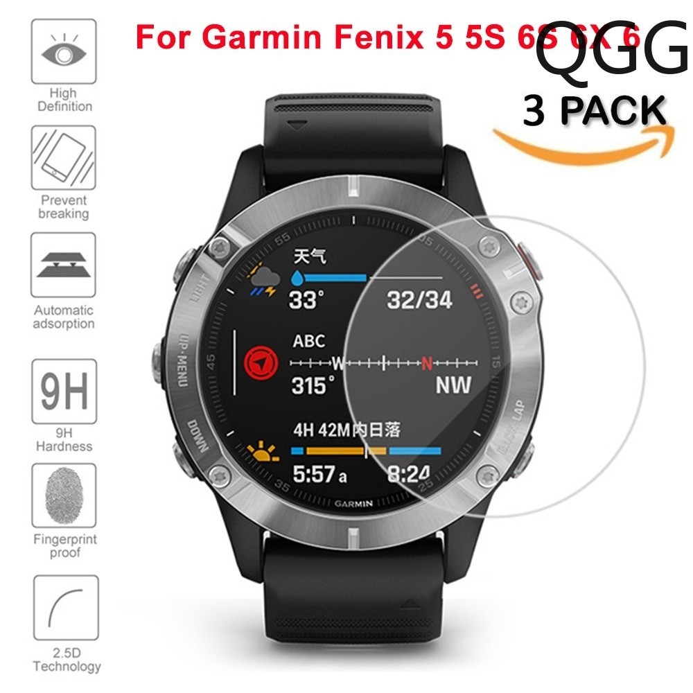 【3片裝】Garmin手錶膜 Garmin Fenix 5 5s 6S 6X 6 超透明鋼化玻璃薄膜 高級螢幕保護玻璃