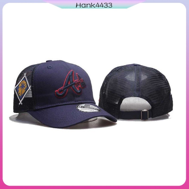 現貨 亞特蘭大勇士隊 MLB 棒球帽 透氣網帽 戶外休閒帽 男女通用 防曬帽 嘻哈帽 彎帽 鴨舌帽防曬