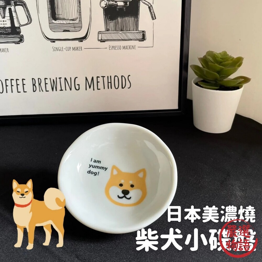 日本製 柴犬小碟盤 醬料碟 小盤 水果盤 小菜盤 醬油碟 湯勺碟 碟子 餐盤 餐具 美濃燒 柴犬  (SF-016052