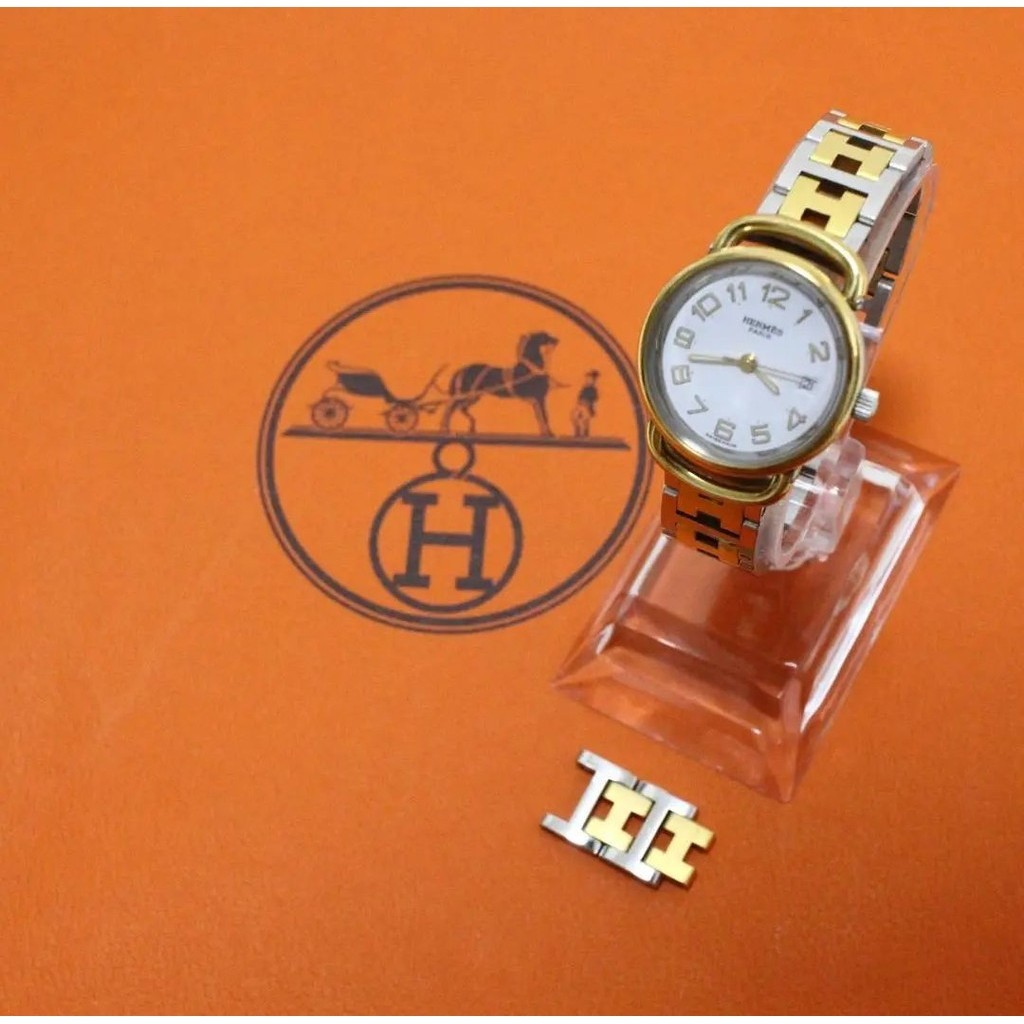 HERMES 愛馬仕 手錶 GP Pullman Move 白色 女用 錶盤 mercari 日本直送 二手
