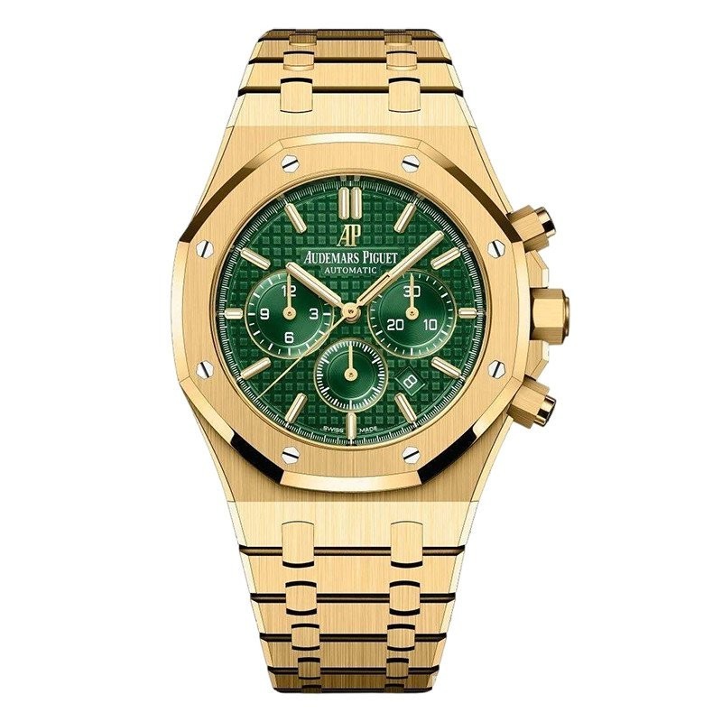 AP 男表皇家橡樹系列26331BA 男士腕錶 自動機械黃金綠盤41表徑 全套