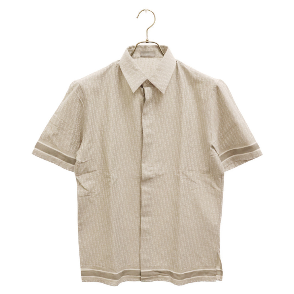 Dior 迪奧襯衫Oblique圖案 米色 日本直送 二手