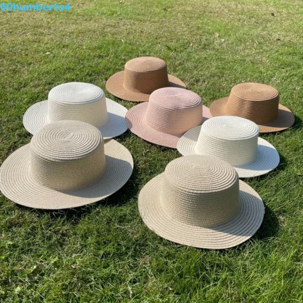 HUMBERTO拉菲草帽,太陽帽沙灘帽兒童草帽,優雅韓版風格防曬霜戶外遮陽帽防曬帽節假日
