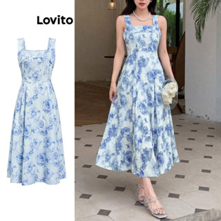 Lovito 優雅花卉圖案女式洋裝 L86ED235