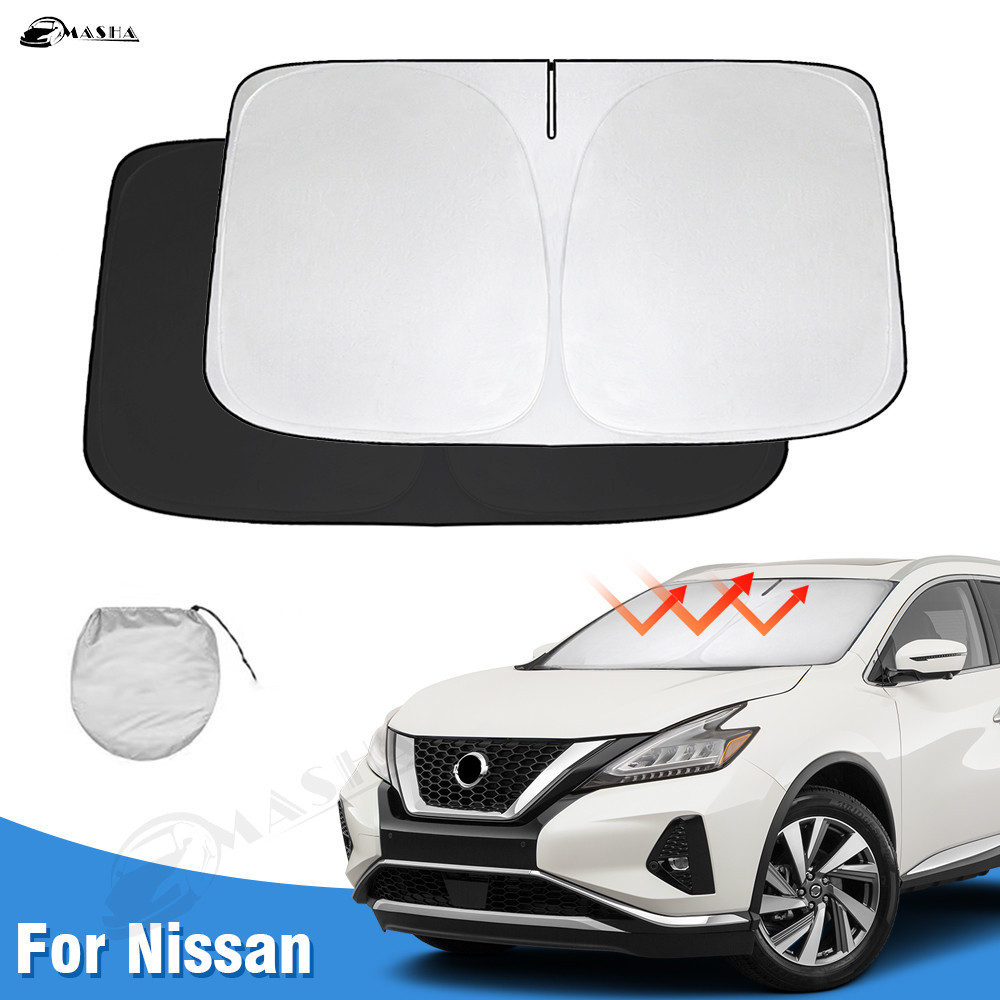 擋風玻璃遮陽罩適用於 Nissan Murano 2015-2022 2023 遮陽罩遮陽板保護器可折疊阻擋紫外線保持您