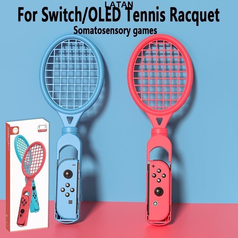 LATAN-任天堂 2 件裝網球拍適用於 Nintendo Switch/Switch OLED Joy-Con 控制器