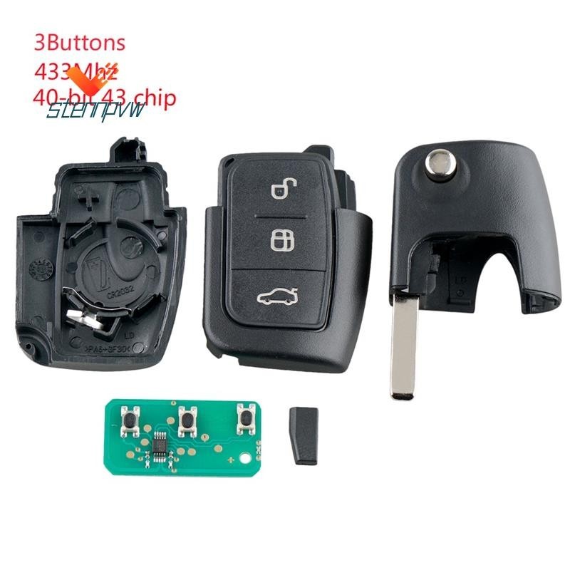 汽車智能遙控鑰匙 3 按鈕適合 Focus Fiesta 2013 Fob Case 433Mhz