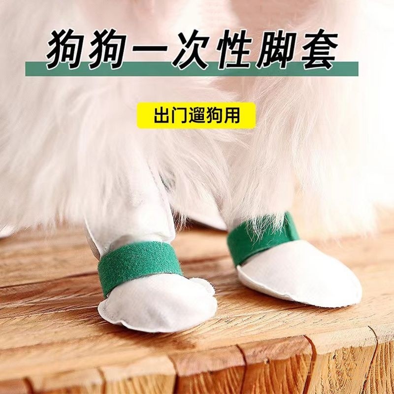 💗台灣出貨💗寵物一次性腳套 無紡布寵物一次性腳套防髒腳套小狗襪子防水防滑鞋子襪