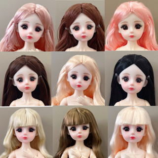 1 件頭適用於 30 釐米女孩娃娃 1/6 Bjd 公主配件兒童裝扮玩具 Diy 只有頭