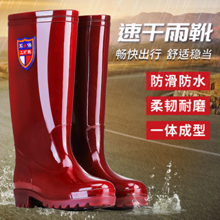【有幸時光】加厚水鞋男高筒速幹無里布雨鞋加絨棉保暖防酸鹼防水防滑耐磨雨靴