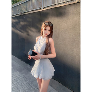 𝐖𝐀𝐍𝐘𝐈 ⧓純欲辣妹氣質兩件套 法式設計高階感條紋上衣短褲子套裝連衣裙女夏季