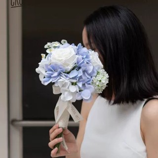 特價 仿真花領證手捧花新娘結婚花束假花婚紗攝影婚禮伴娘捧花拍照道具玫瑰花束 香皂花 仿真花 生日禮物 情人節 交換禮物
