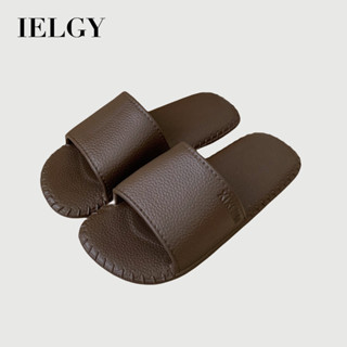 IELGY 輕便防滑情侶休閒家居涼鞋復古真皮夏季拖鞋男女