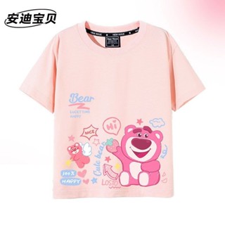 草莓熊女童短袖 夏季純棉T恤 女童上衣 童裝