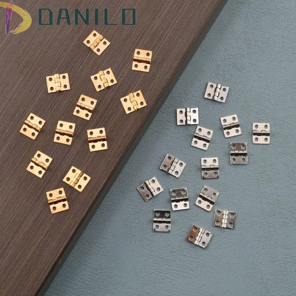 Danilo 50 件小強力鉸鏈,金色電鍍盒鉸鏈,裝飾飾品 DIY 鐵迷你隱藏櫃鉸鏈裝飾小門