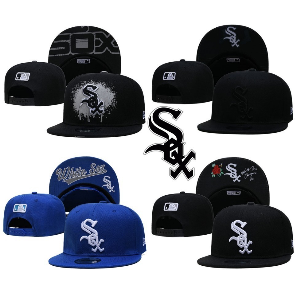 全新 MLB 芝加哥白襪隊中性平底帽街頭潮流可調節百搭刺繡棒球帽