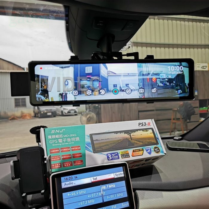 威德汽車 掃瞄者 PS3 GPS 測速器 電子式10吋大螢幕 後視鏡 行車記錄器 BENZ B200 實車安裝