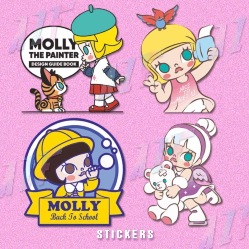 molly組合合集系列可愛泡泡瑪特茉莉車裝飾貼紙機車機車貼
