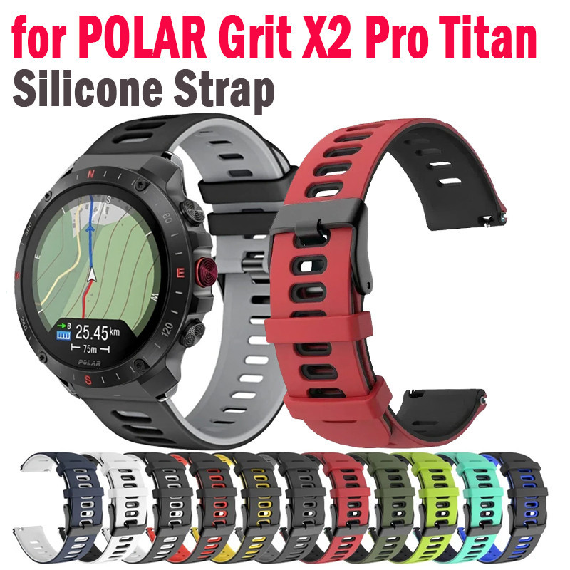 適用於 POLAR Grit X2 Pro Titan/Vantage M/M2 游泳矽膠軟錶帶 20 毫米 22 毫米