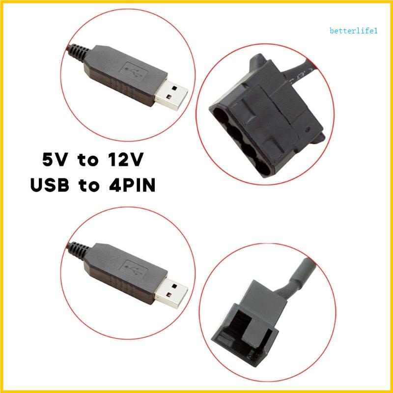 Btm 5V 至 12V 電源線連接器 4Pin 風扇轉 USB 適配器,帶開關