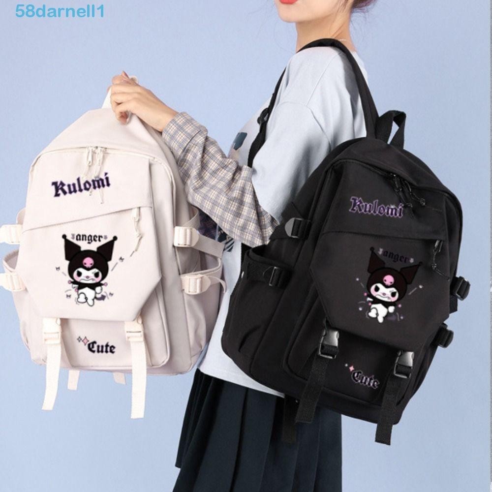 DARNELL卡通Kuromi背包,肉桂大容量學生書包,尼龍韓版風格凱蒂貓可愛單肩包兒童