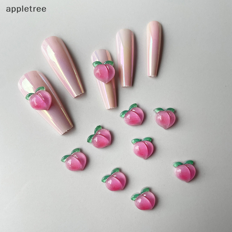 Appl 50 件 3D 閃亮可愛人造水果美甲樹脂混色花卉美甲魅力花形美甲用品 TW
