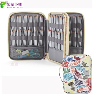 【好物熱賣】彩色可愛牛津布收納鉛筆袋 雙層大容量文具用品收納袋 多功能手提素描筆袋 繪畫文具袋