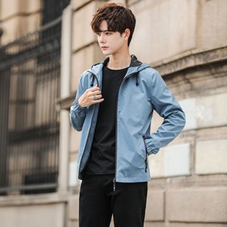 M-5XL男裝外套 防風外套 夾克外套 年新款連帽外套男夾克ins潮流百塔秋裝上衣防風薄外衣春秋款