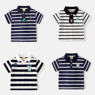 Soffny Kids Polo 衫男童棉 T 恤兒童服裝夏季休閒短袖嬰兒襯衫 Polo kemeja budak le