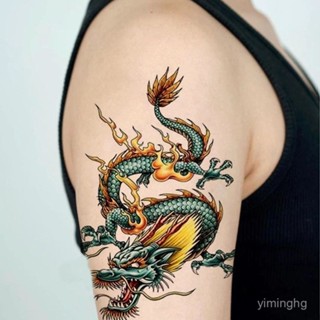 AV2Z 熱銷中國彩色青龍白虎手臂防水持久模擬男女花臂紋身貼紙