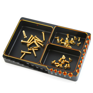 120*80*13mm CNC 鋁製多功能螺絲託盤螺母墊片儲存工具,用於遙控車船飛機模型 HSP 遙控車