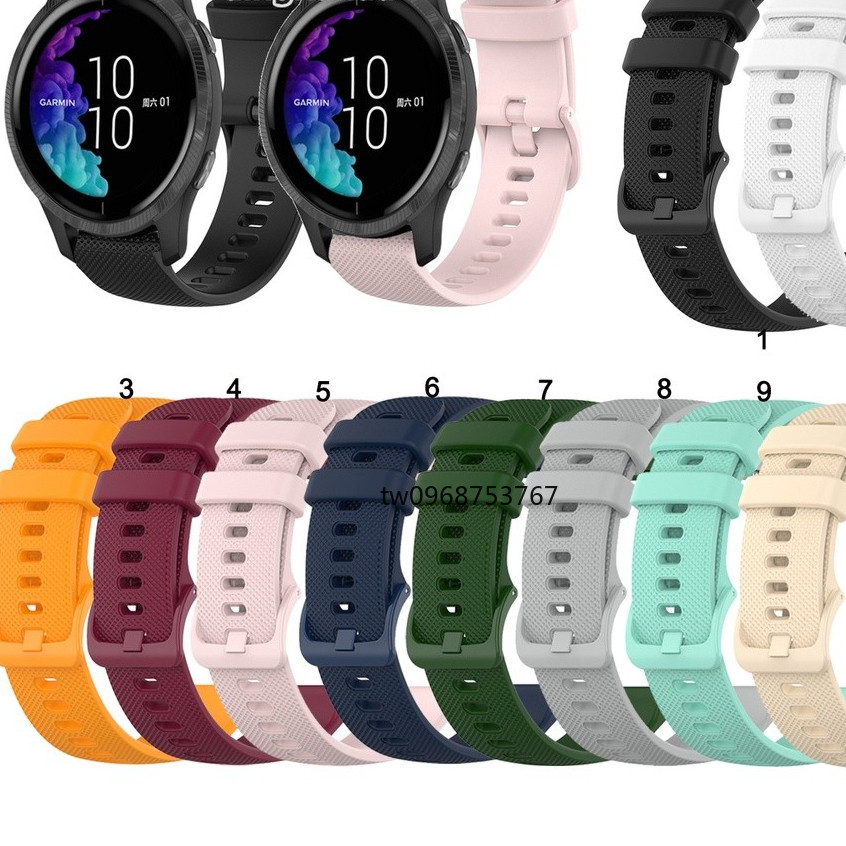 適用於 佳明Garmin Venu Sq  Venu Sq2  矽膠錶帶 彩色扣 Venu2 Plus 替換錶帶