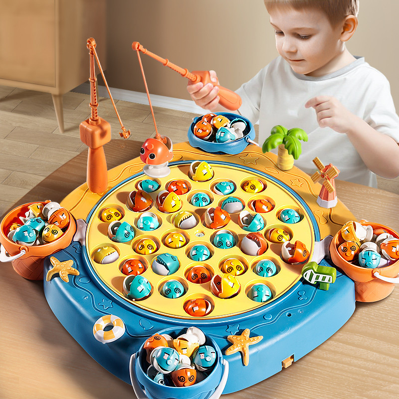 【迪斯熊】寶寶電動磁性釣魚玩具兒童1一2歲3益智小孩兩周半三男孩6女孩幼兒 電動磁性釣魚盤 兒童玩具 釣魚玩具 兒童玩具