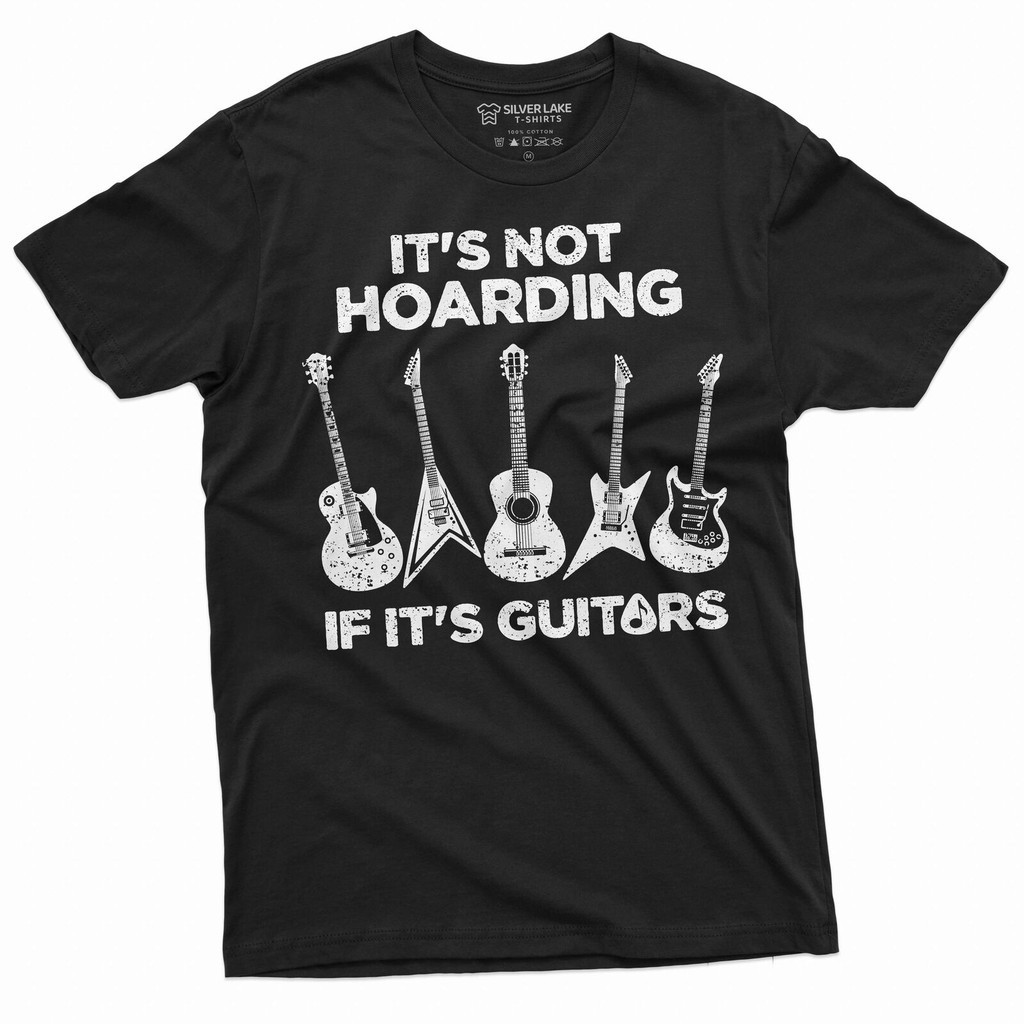 男士 Hoarding Guitars 有趣的 T 恤吉他手男士搞笑 S 音樂家