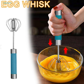 Angeyong Push Whisk 攪拌工具 360 度旋轉不銹鋼打蛋器打蛋器套裝,適用於 Easy Home 廚房