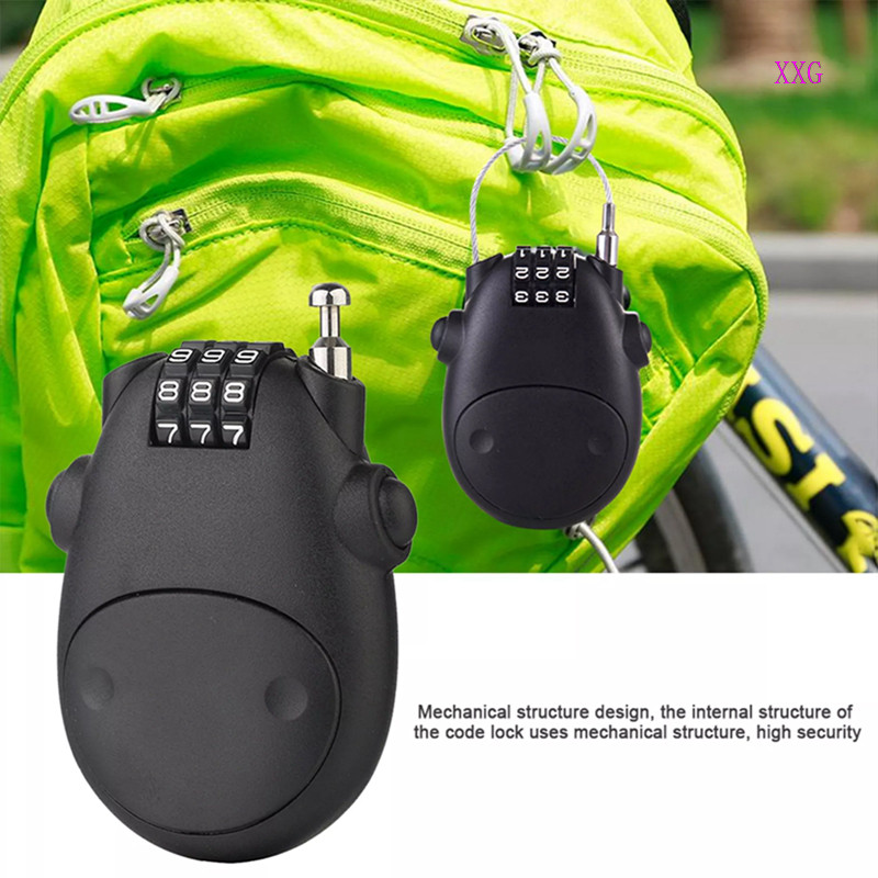 【XXG】摩托車防盜密碼鎖便攜式伸縮鋼絲繩密碼鎖