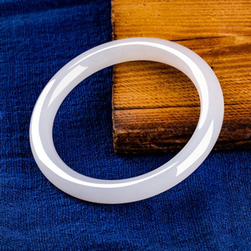 和田金絲羊脂級別圓條手鐲女款玉手環