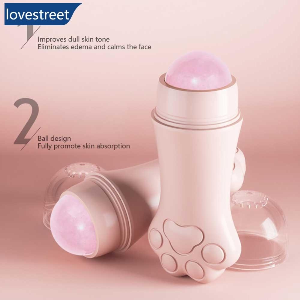 Lovestreet 玫瑰石英面部吸油球改善暗沉消除水腫光滑嫩膚便攜面部球護膚D7M5