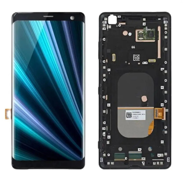 原裝 AMOLED 帶框架適用於索尼 Xperia XZ3 H9436 H8416 H9493 液晶顯示器帶觸摸屏玻璃面